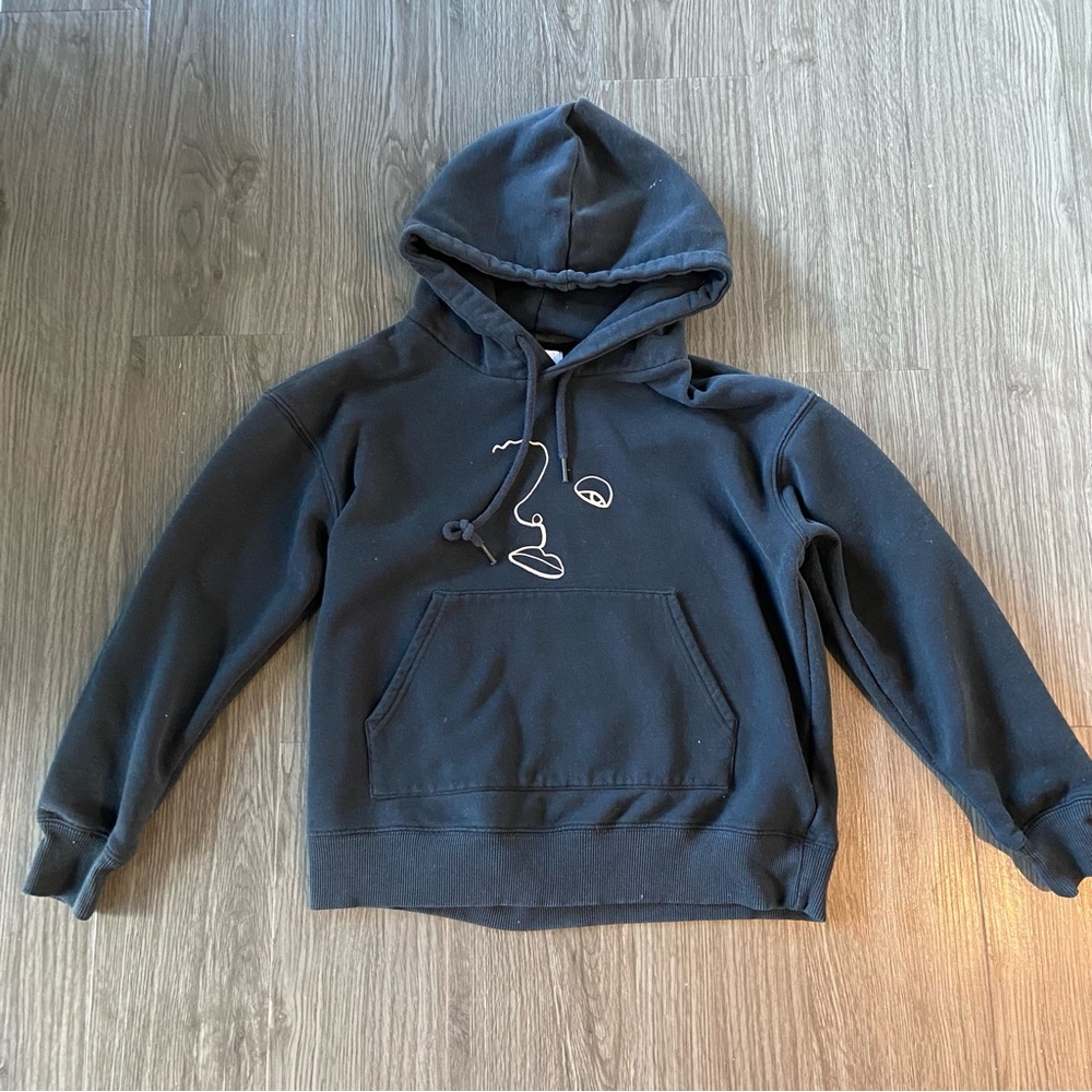 Oak+Fort Black Hoodie Sweatshirt size S